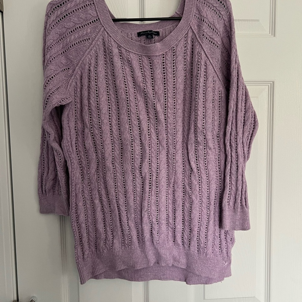 Large purple American eagle sweater